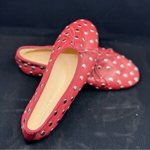 Loeffler Randall Landon Red and Silver Dot Flats sz 5.5